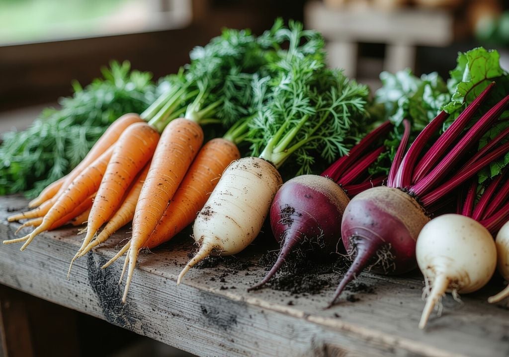 root Los cultivos de raíz prosperan con temperaturas templadas y suelos sueltos.