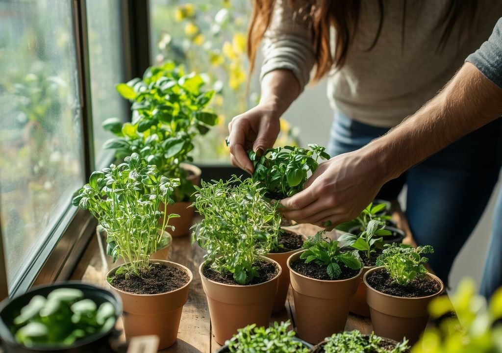 Las hierbas aromáticas pueden cultivarse en macetas dentro de la cocina, cerca de una ventana con luz, lo que permite tenerlas siempre a mano y usarlas frescas al momento de cocinar.