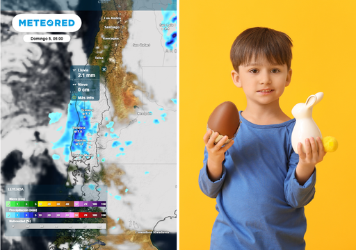 "Huevos de Pascua con paraguas": Semana Santa terminar&aacute; con chubascos en Chile centro-sur, avisa Meteored, ECMWF y GFS