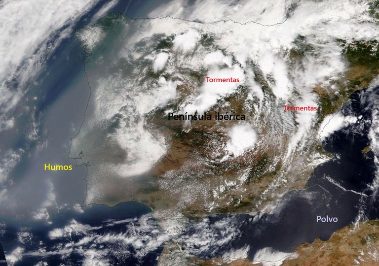Los humos de los incendios de Canadá se extienden por América del Norte, atraviesan el Atlántico Norte y llegan a España
