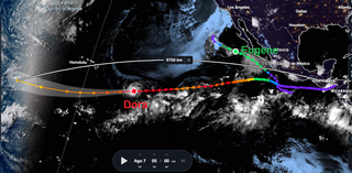 L'incredibile uragano Dora di categoria 4 potrebbe percorrere più di 9.500 km di distanza nel Pacifico