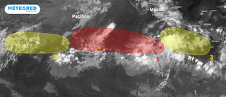 Mientras el huracán Dora se dirige al Pacífico Occidental, tres bajas presiones tropicales se forman en el Oriental