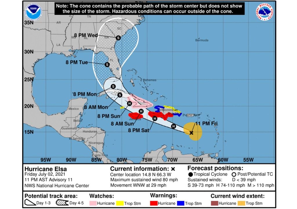 Huracán Elsa Caribe EE.UU Huracán Elsa Caribe EE.UU