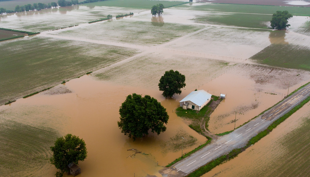 El exceso de lluvia puede dejar parcelas completas bajo el agua y cortar caminos justo cuando todavía hay cultivos en pie. El exceso de lluvia puede dejar parcelas completas bajo el agua y cortar caminos justo cuando todavía hay cultivos en pie.