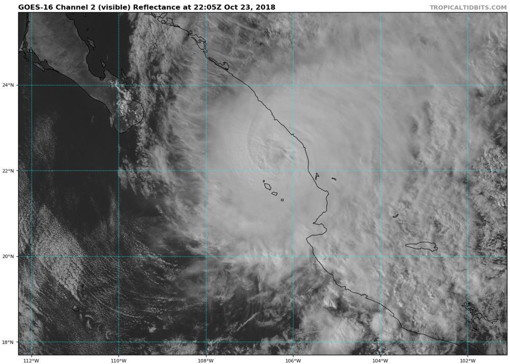 Huracán Willa desde imagen de satélite