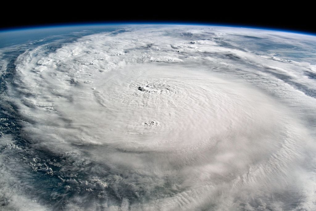 Astronauts aboard the International Space Station took this photograph of Hurricane Milton on Oct. 8, 2024, around 9:40 a.m. EDT (13:40 GMT).