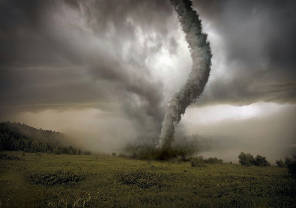 Tornadoes and other destructive phenomena can be accompanied with hurricanes.