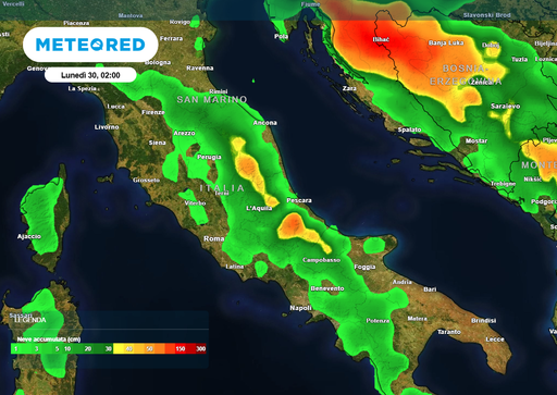 I modelli confermano: neve abbondante con bufere sull'Appennino, fino a 70 cm in queste aree