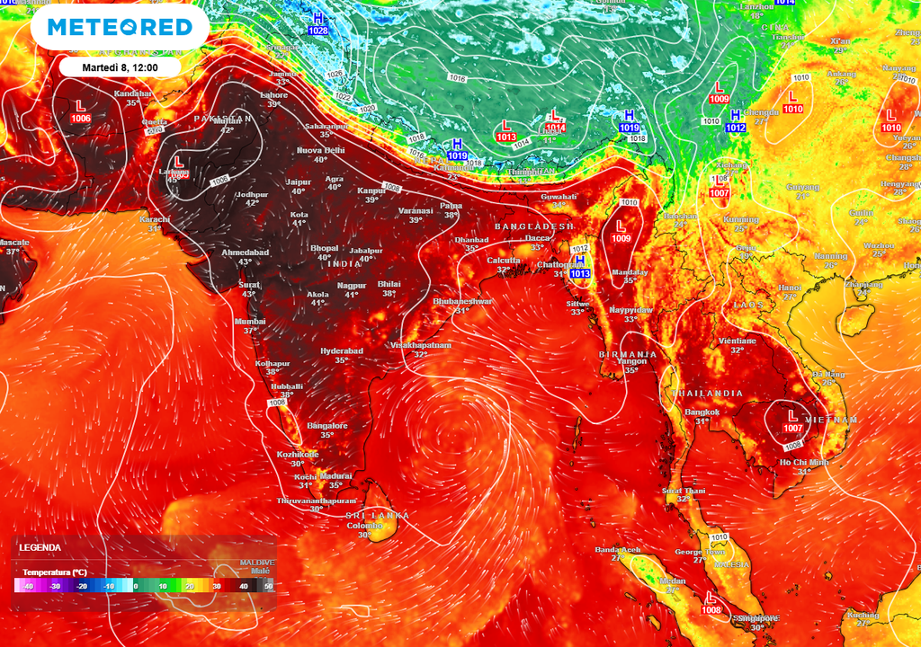 Caldo intensa in India.