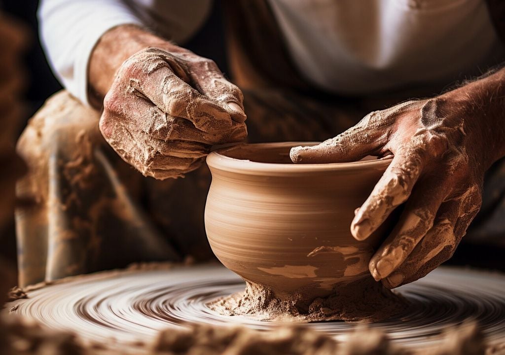 Lavorazione della terracotta al tornio: da secoli questo materiale naturale viene modellato a mano per realizzare vasi resistenti, traspiranti e ideali per la coltivazione delle piante