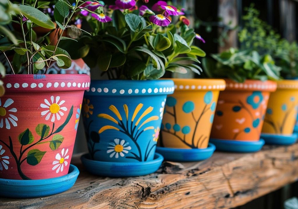 I vasi in terracotta, una volta rigenerati e puliti, si prestano ad essere dipinti e abbelliti a piacere