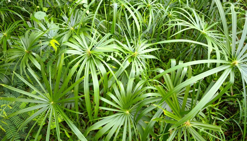 plantas Sus tallos erguidos aportan altura y movimiento; es una especie ideal para rincones con agua estancada en la base.