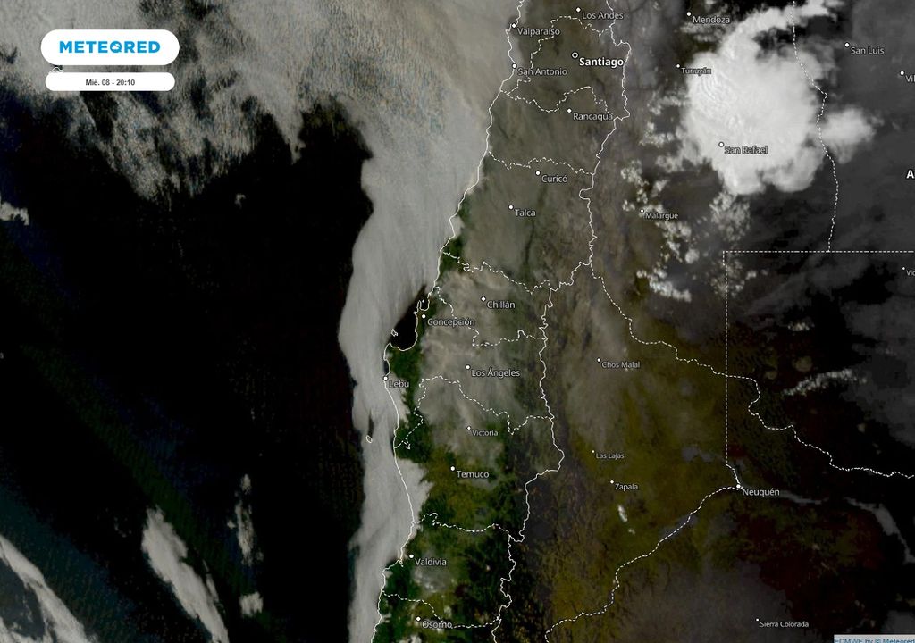 imagen satelital; zona centro sur de Chile
