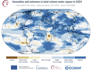 Il 2024 è l’anno dei record, anche per quanto riguarda la quantità totale di acqua in atmosfera