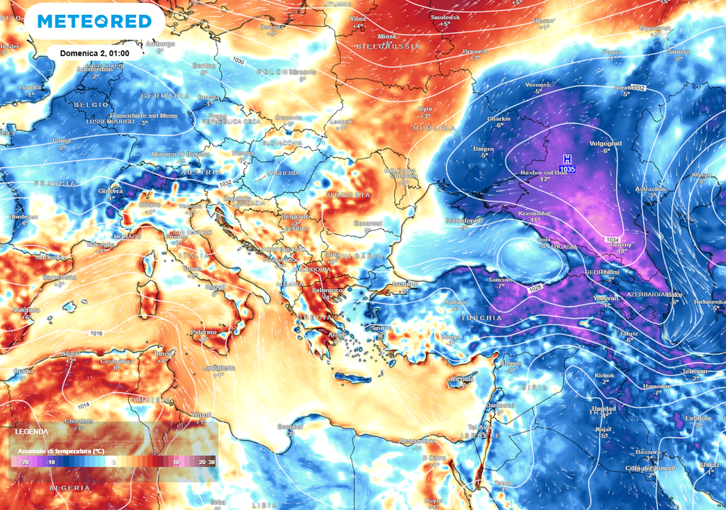 Anomalie temperature.