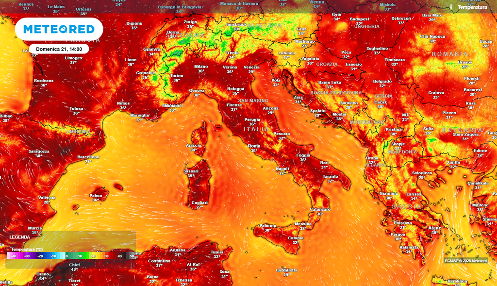 Caldo anomalo su tutta Italia Temperature oltre i 30°C su tutta Italia con punte fino a 38°C
