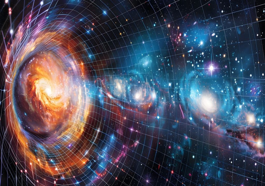 Una sorrta di "effetto ottico" su scala cosmica permetterebbe finalmente di riconciliare i due valori discordanti di Hubble: il movimento rotatorio dell'Universo altererebbe il modo in cui la luce delle galassie arriva ai nostri strumenti. A seconda della direzione e della distanza da cui osserviamo, la velocità di espansione sembra cambiare.