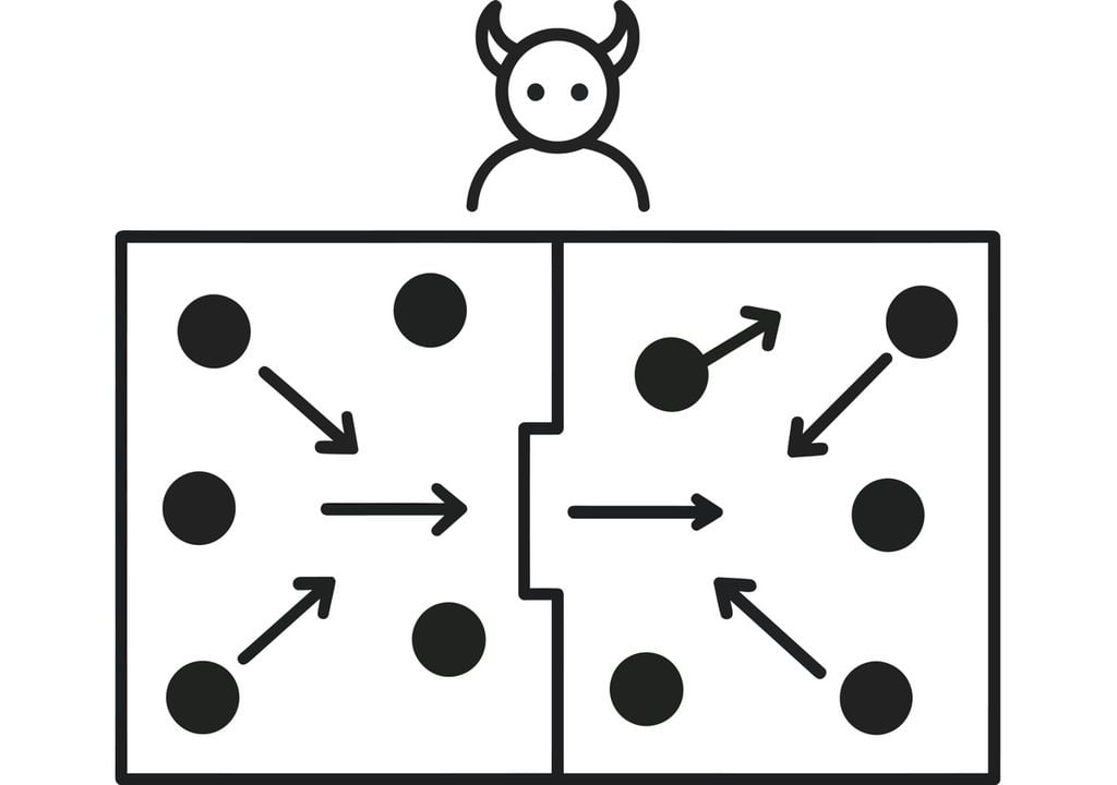 Lo schema del Demone di Maxwell.