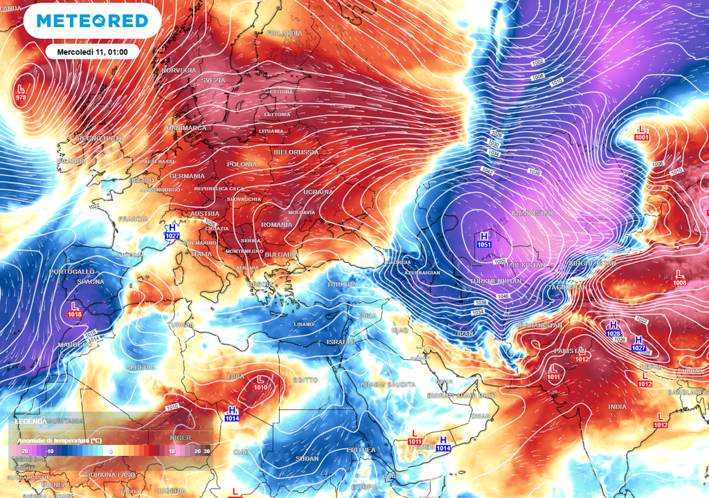Dopo metà mese, con l'apertura del flusso atlantico, in Italia si aprirà un periodo decisamente più piovoso, ma anche mite.