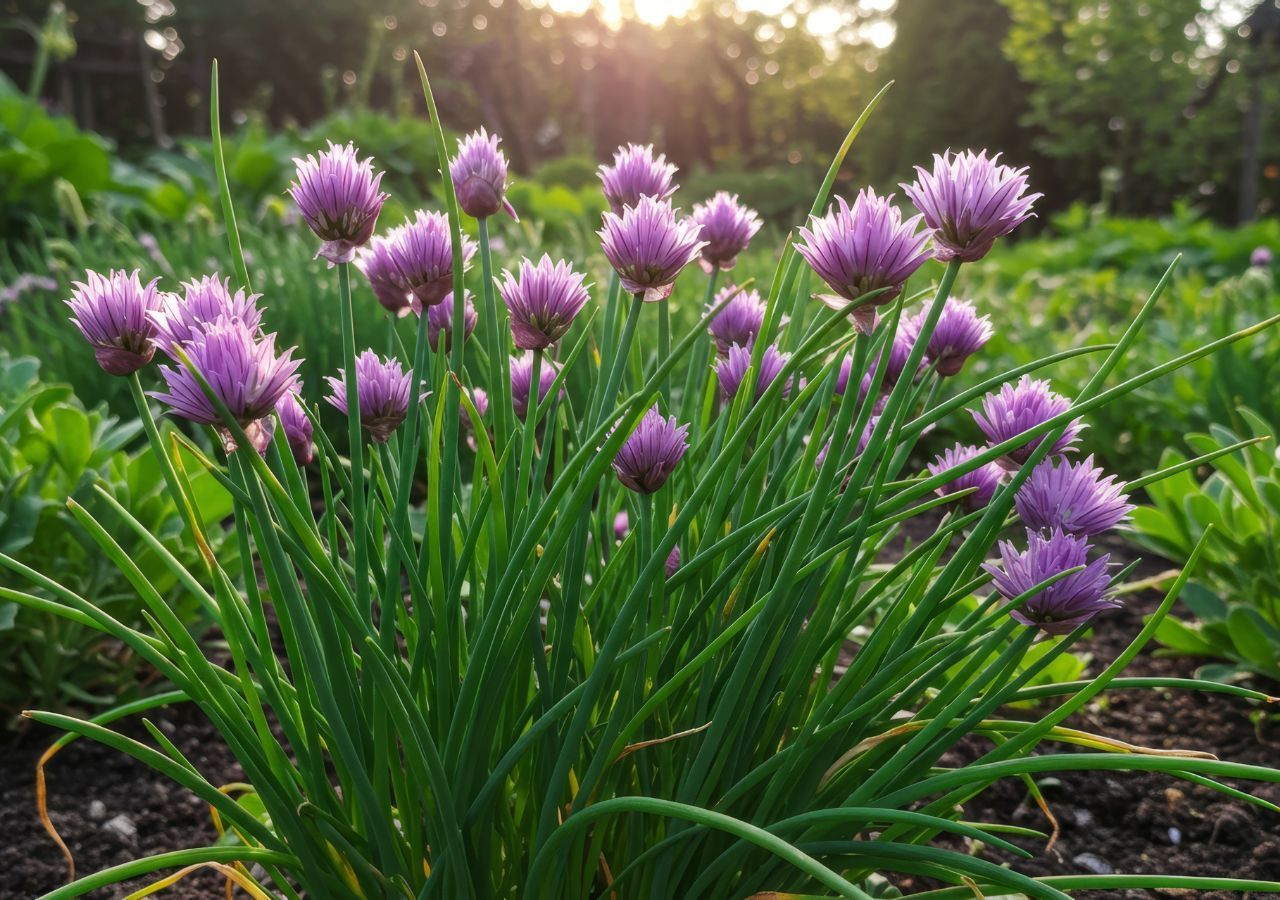 Erba cipollina in fiore