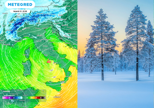 Il giorno peggiore dell’irruzione artica potrebbe essere sabato 22 novembre: fino a -6 °C e neve in queste regioni