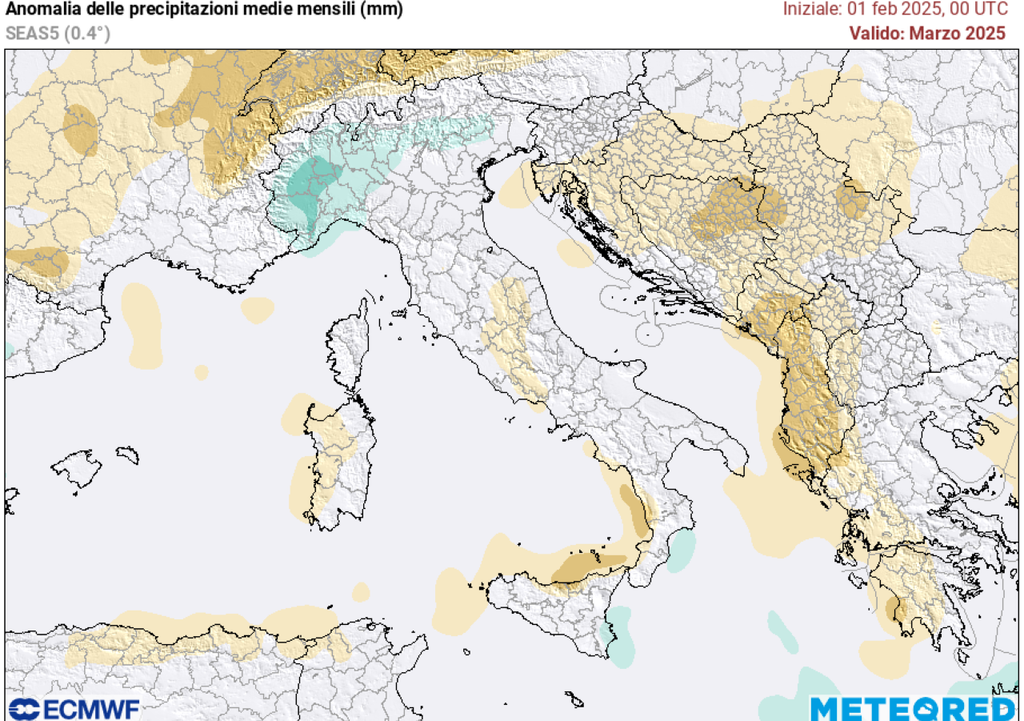 Anomalie piogge mese di marzo.