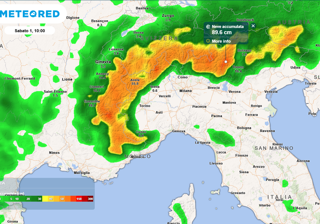 Accumuli di neve fresca vicini al metro sulle cime più alte entro il fine settimana