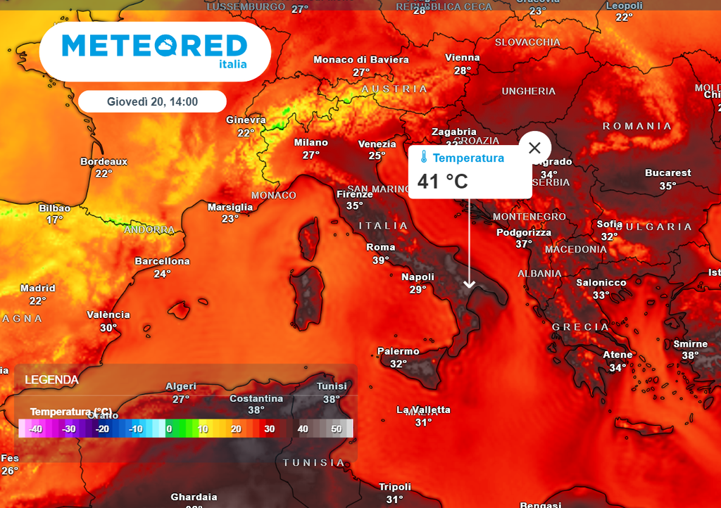 Anomalia fino a +15°C tra Centro e Sud Italia Anomalia fino a +15°C tra Centro e Sud Italia