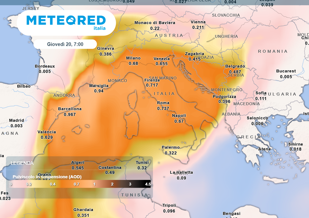 Il pulviscolo Sahariano raggiunge anche le Alpi Il pulviscolo Sahariano raggiunge anche le Alpi