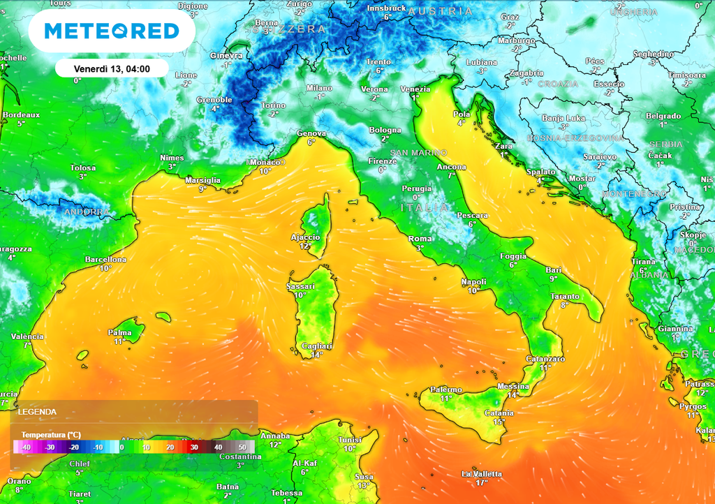 Temperature notturne previste in diminuzione per la seconda metà della settimana