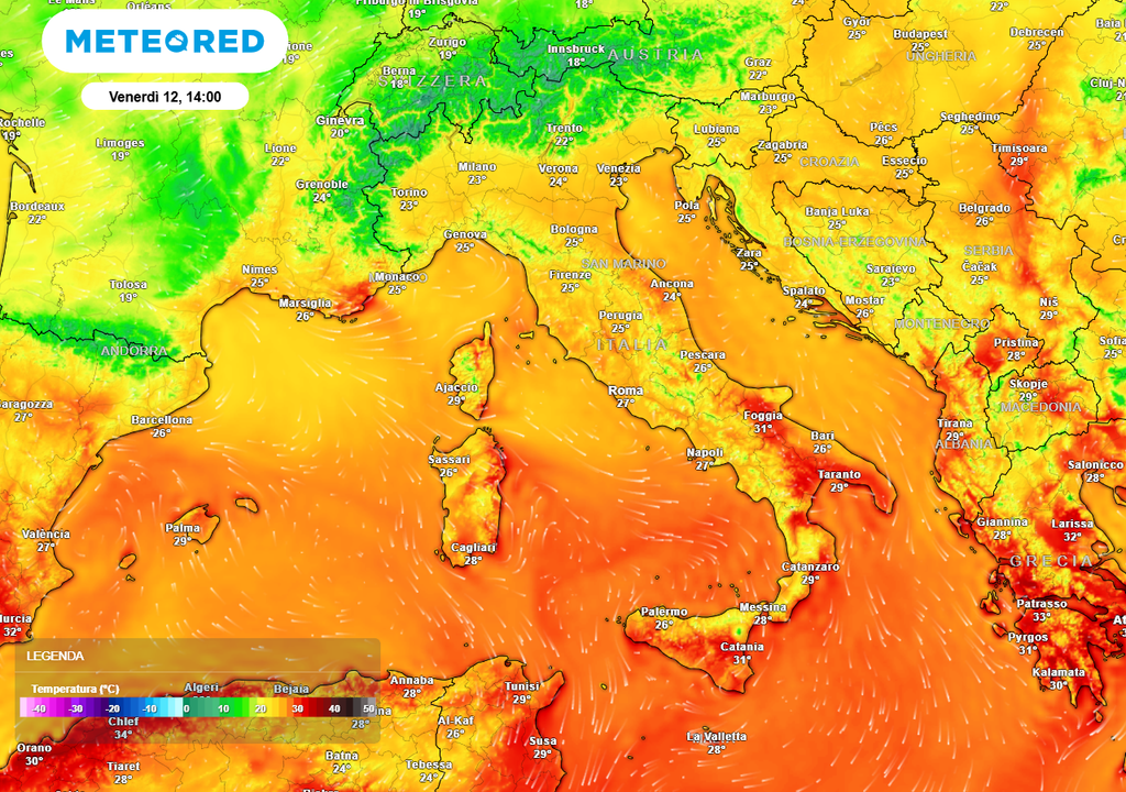 Temperature in linea con il periodo o di poco sopra alla media dopo il passaggio della perturbazione