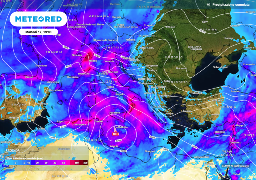 Grazie a questi passaggi perturbati le precipitazioni, finora ben sotto la media stagionale, potrebbero recuperare parzialmente al Nord-Ovest, sull’Appennino e sulle Isole Maggiori, con apporti localmente superiori alla norma.