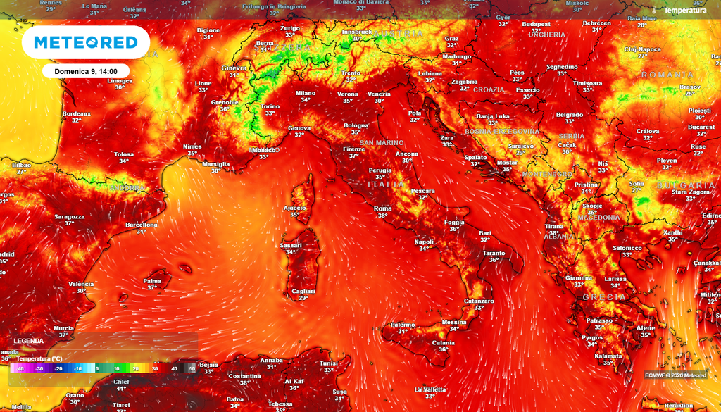 Italia "rosso fuoco" per il secondo weekend di agosto Le massime previste per domenica 9 agosto