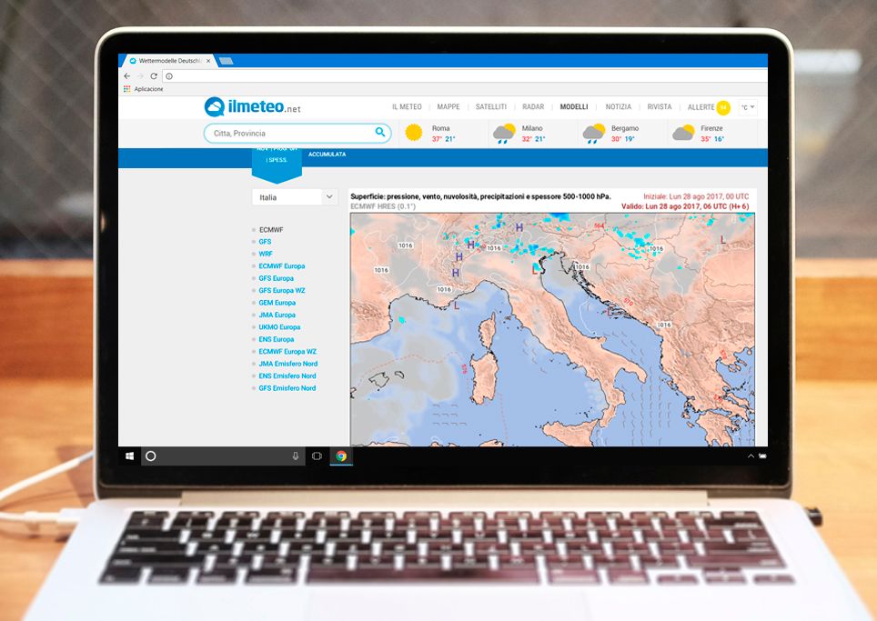 Modello di previsione europeo Modello di previsione europeo