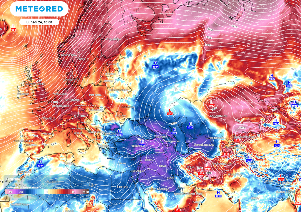 Aria molto mite verso l'Europa.