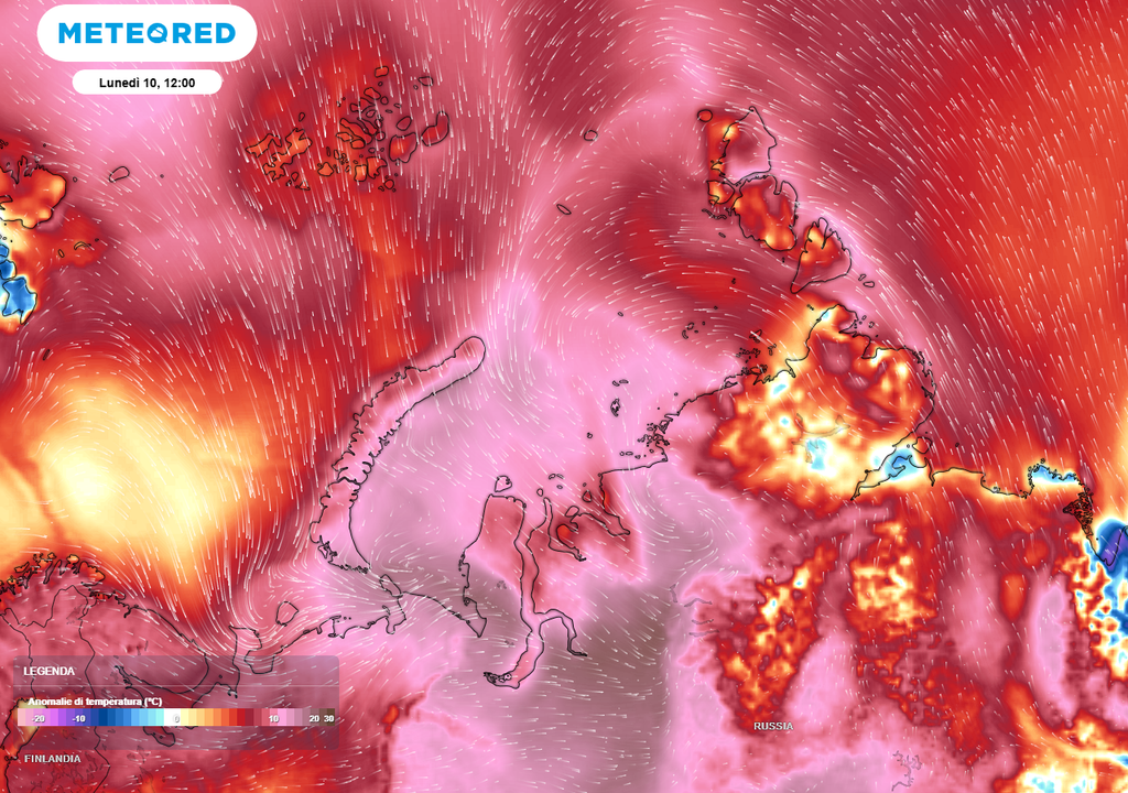 Exceptionally hot at the North Pole.