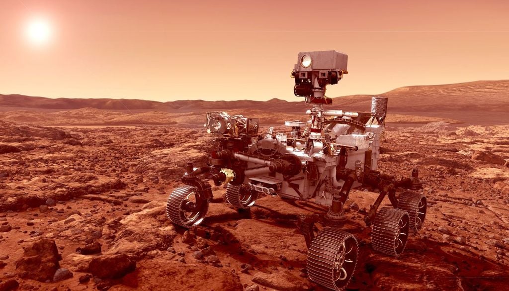 Ricostruzione 3D del rover in esplorazione su Marte