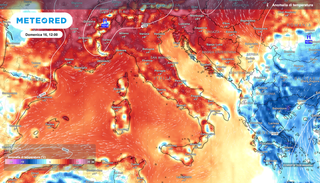 Caldo sopra la media anche nel fine settimana di ferragosto, massime meno estreme per l'abbreviarsi delle giornate ma comunque sempre 4-6°C sopra la media.