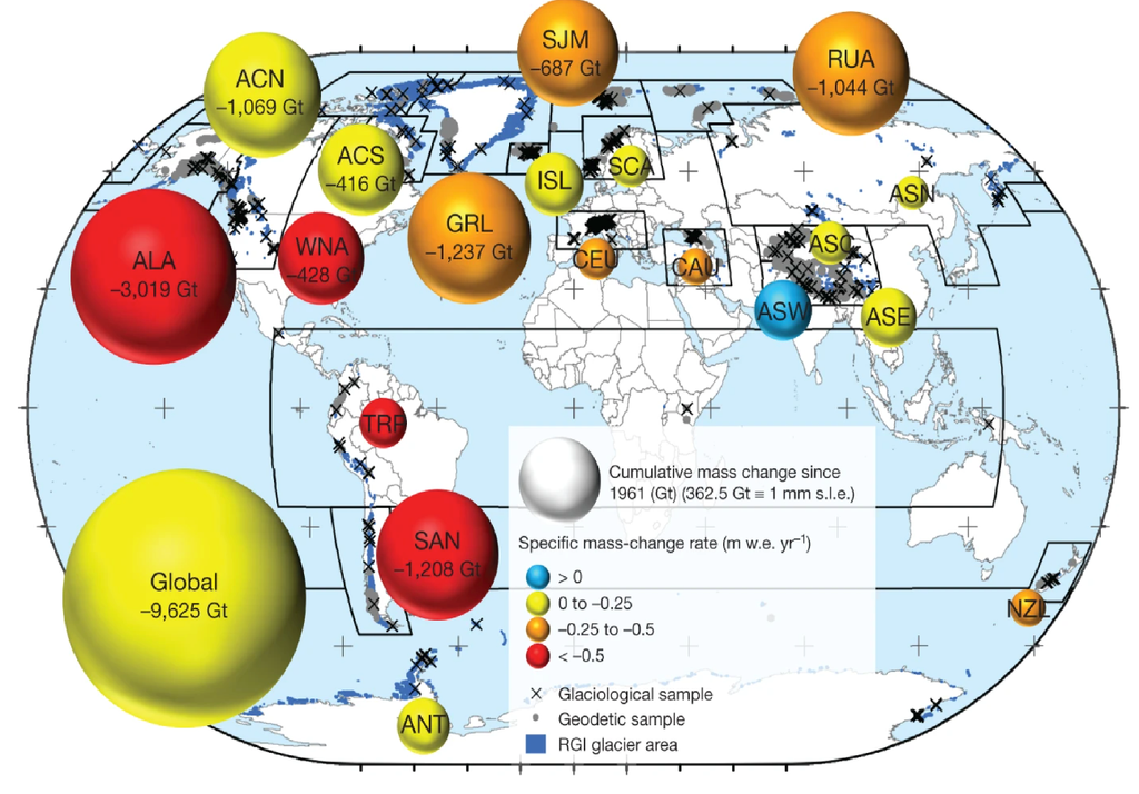 maps of mountain glaciers