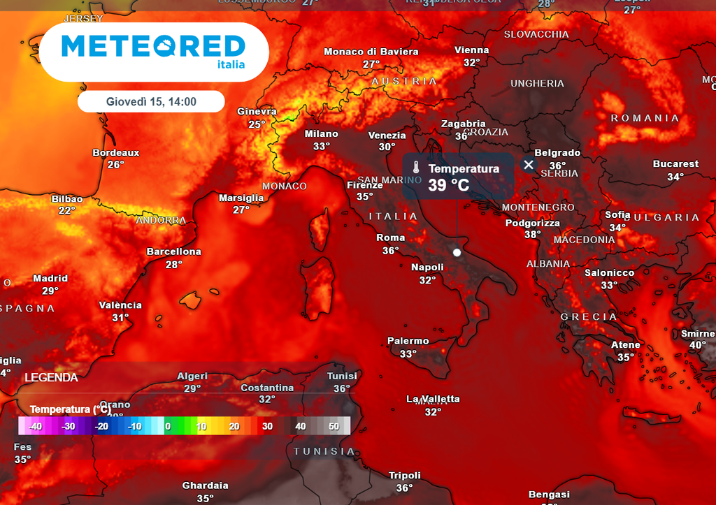 Temperature massime per Ferragosto, in locale lieve diminuzione