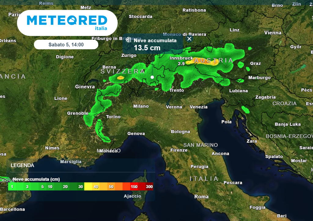 Neve fresca soprattutto sul versante estero