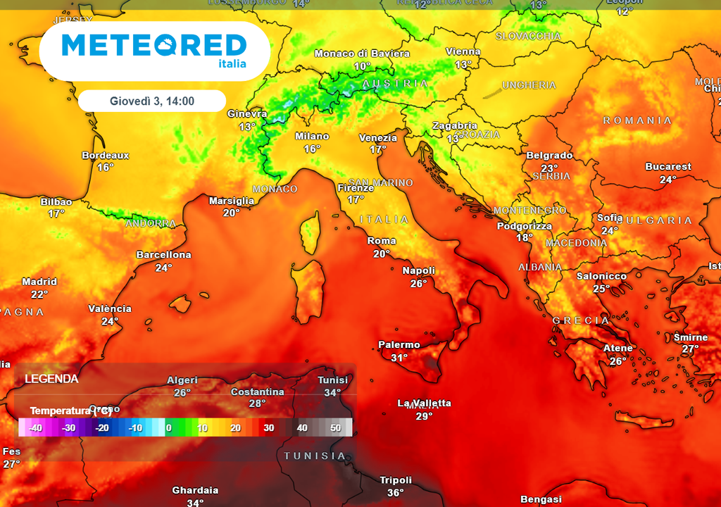 Nord e Sud divisi tra caldo e freddo