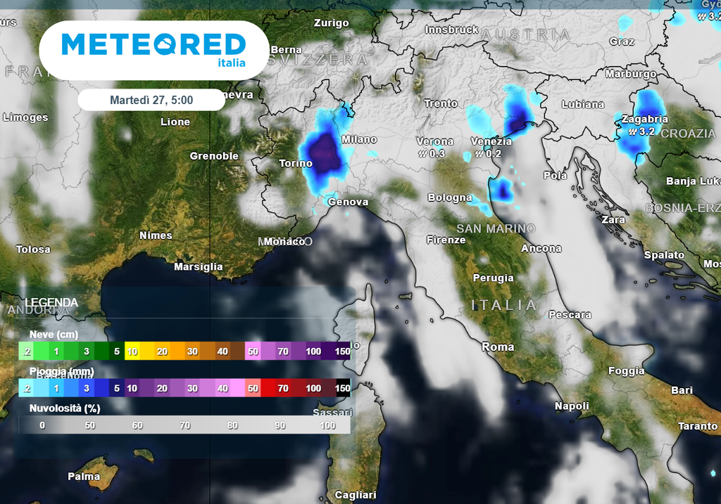 Possibilità di nubifragi nella notte sulle Pianura Padana centro-occidentale Possibilità di nubifragi nella notte sulle Pianura Padana centro-occidentale