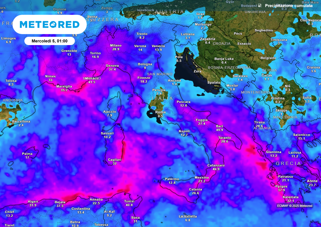 Precipitazione cumulata Precipitazione cumulata