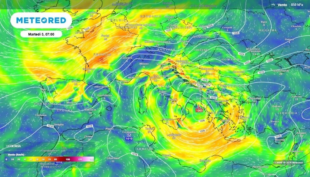 Il Mediterraneo sarà spesso sede di ciclogenesi.