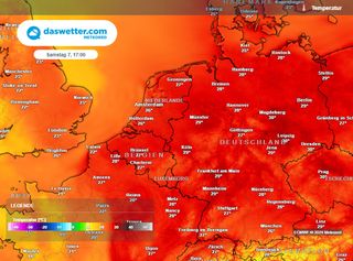 Mitten im September: Die Meteored-Wetterkarten zeigen Dauersommer bis nächste Woche. Sonniges und heißes Wochenende