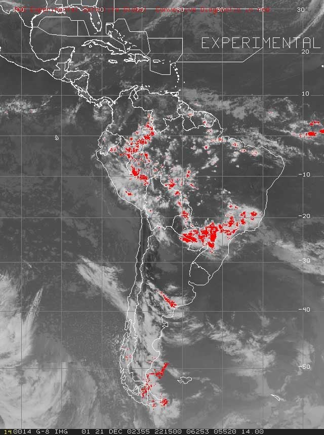 Imagen De Diagnosis Convectiva Global, Gcd, A Partir De Datos De Satélites Y Modelos Numéricos