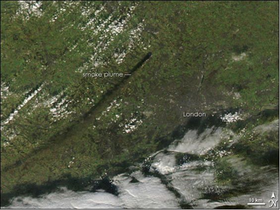 Imagen MODIS del 12 de diciembre. Fuente y crédito NASA.