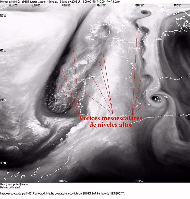Imagen única: Vórtices Mesoescalares En Las Imágenes De Vapor De Agua Imagen única: Vórtices Mesoescalares En Las Imágenes De Vapor De Agua
