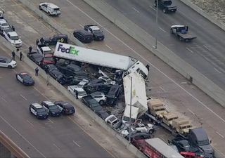 Impresionante accidente carretero por condiciones invernales